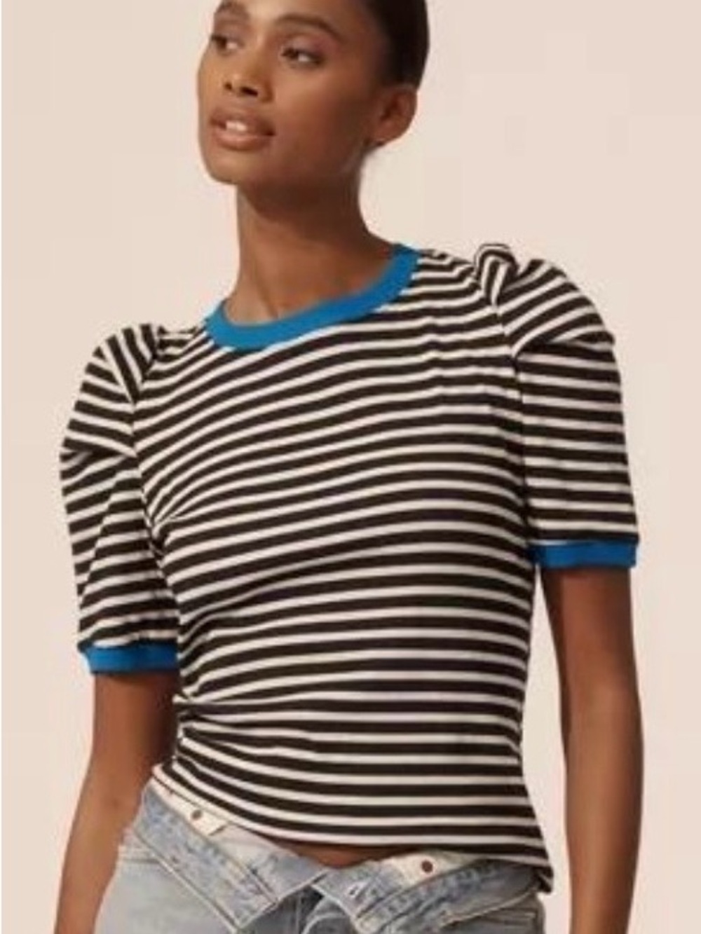 NWT Anthropologie Maeve Puff Sleeve Striped Top